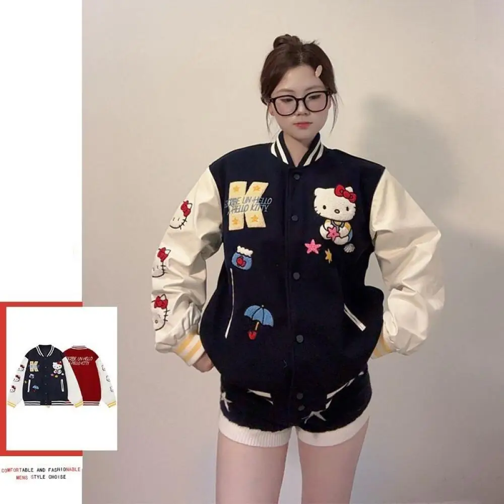 Y2K аниме Hello Kitty куртка бейсбольная форма Sanrio наряд для пары весна зима милое пальто топы повседневная винтажная свободная теплая куртка 
Y2K аниме Hello Kitty куртка бейсбольная форма Sanrio наряд для пары весна зима милое пальто топы повседневная винтажная свободная теплая куртка