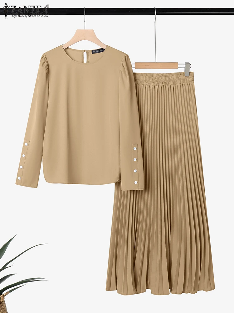 ZANZEA Modest Hijabi 2 Pieces Sets Muslim Ruched Long Sleeve Blouses and Pleated Maxi Skirts 2pcs Suits Islamic Outfits 4 Colors
ZANZEA Modest Hijabi 2 Pieces Sets Muslim Ruched Long Sleeve Blouses and Pleated Maxi Skirts 2pcs Suits Islamic Outfits 4 Colors
