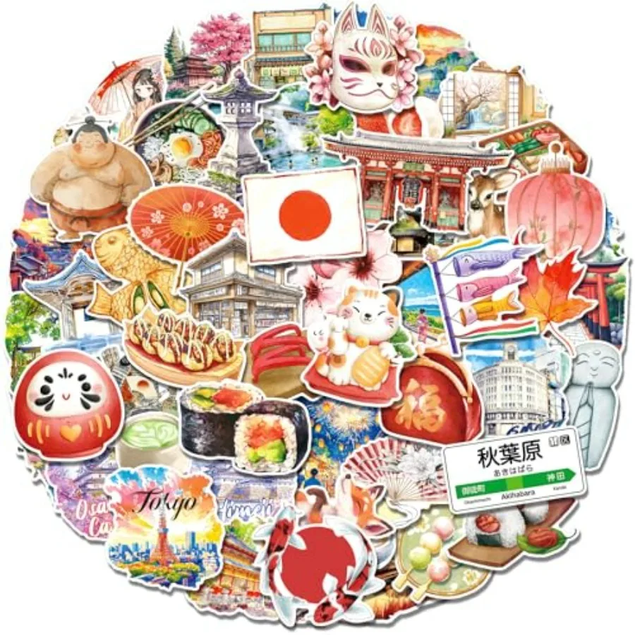 100PCS Japanese Stickers, Waterproof Japan Travel Stickers for Water Bottles Scrapbooks Laptops Journals, Japanese Gifts, Souve
100PCS Japanese Stickers, Waterproof Japan Travel Stickers for Water Bottles Scrapbooks Laptops Journals, Japanese Gifts, Souve