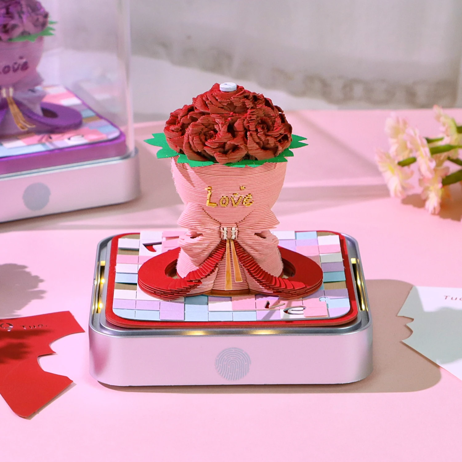 Valentine Day Gift 3D Memo Pad Custom Calendar Rose Flower With Light Note Pad Stationery Christmas Birthday Gift For Girlfriend
Valentine Day Gift 3D Memo Pad Custom Calendar Rose Flower With Light Note Pad Stationery Christmas Birthday Gift For Girlfriend