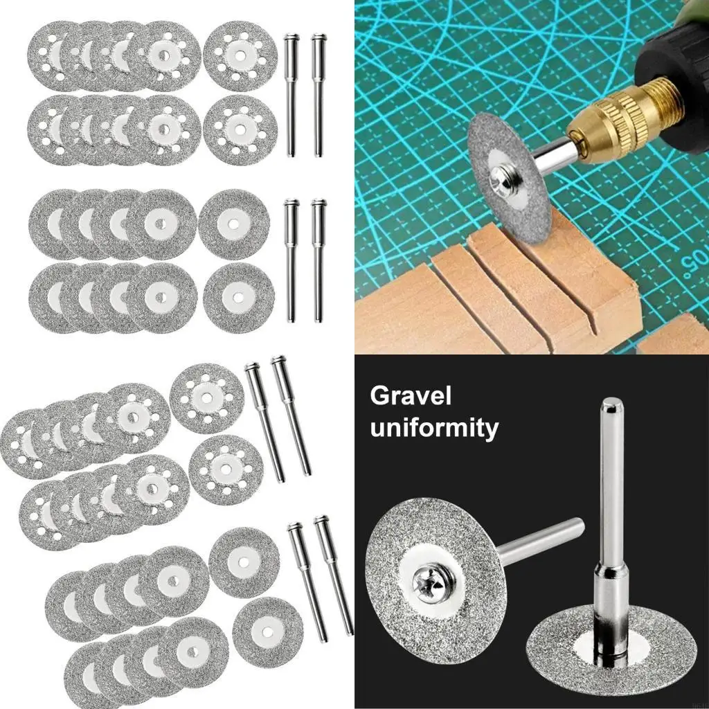 964E 20Pcs Diamonds Cutting 22mm with 4Pcs 3mm Mandrels for Rotarys Tool Great for Cutting Glass and Stone
964E 20Pcs Diamonds Cutting 22mm with 4Pcs 3mm Mandrels for Rotarys Tool Great for Cutting Glass and Stone