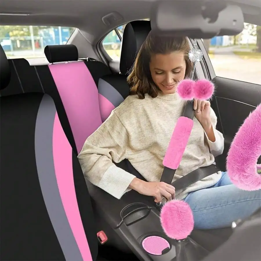 Plush Car Interior Accessories Set - Seat Covers, Steering Wheel Cover, Shoulder Pads, Handbrake & Gear Shift Covers
Plush Car Interior Accessories Set - Seat Covers, Steering Wheel Cover, Shoulder Pads, Handbrake & Gear Shift Covers