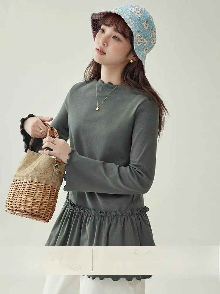 Оригинальная женская футболка AMUU с длинным рукавом, средней длины, с кружевной отделкой и принтом в горошек, в корейском стиле, для повседневной носки
Оригинальная женская футболка AMUU с длинным рукавом, средней длины, с кружевной отделкой и принтом в горошек, в корейском стиле, для повседневной носки