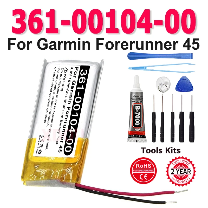Новая сменная батарея для умных часов 361-00104-00 для Garmin Forerunner 45, 100 мАч, аккумулятор большой емкости + бесплатные инструменты
Новая сменная батарея для умных часов 361-00104-00 для Garmin Forerunner 45, 100 мАч, аккумулятор большой емкости + бесплатные инструменты