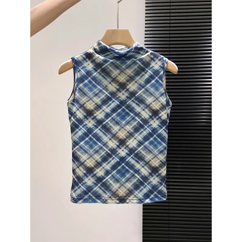 Women's Plaid Print Sleeveless Turtleneck Top Slim Fit Casual Stretch Tank Top
Women's Plaid Print Sleeveless Turtleneck Top Slim Fit Casual Stretch Tank Top