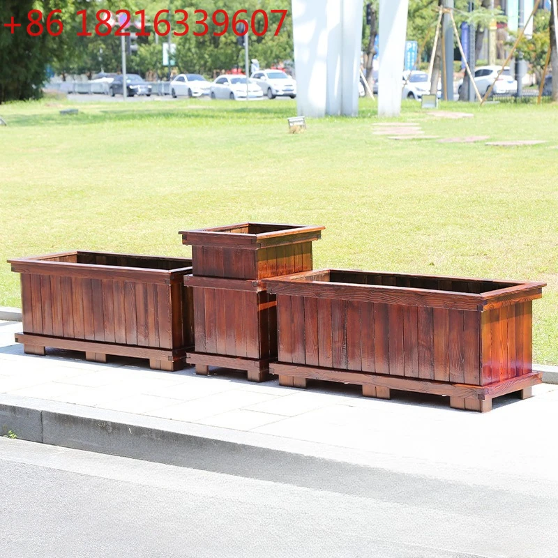 Antiseptic wood flower box Carbonized solid wood flower pot Outdoor large flower box Long square tree planting courtyard
Antiseptic wood flower box Carbonized solid wood flower pot Outdoor large flower box Long square tree planting courtyard
