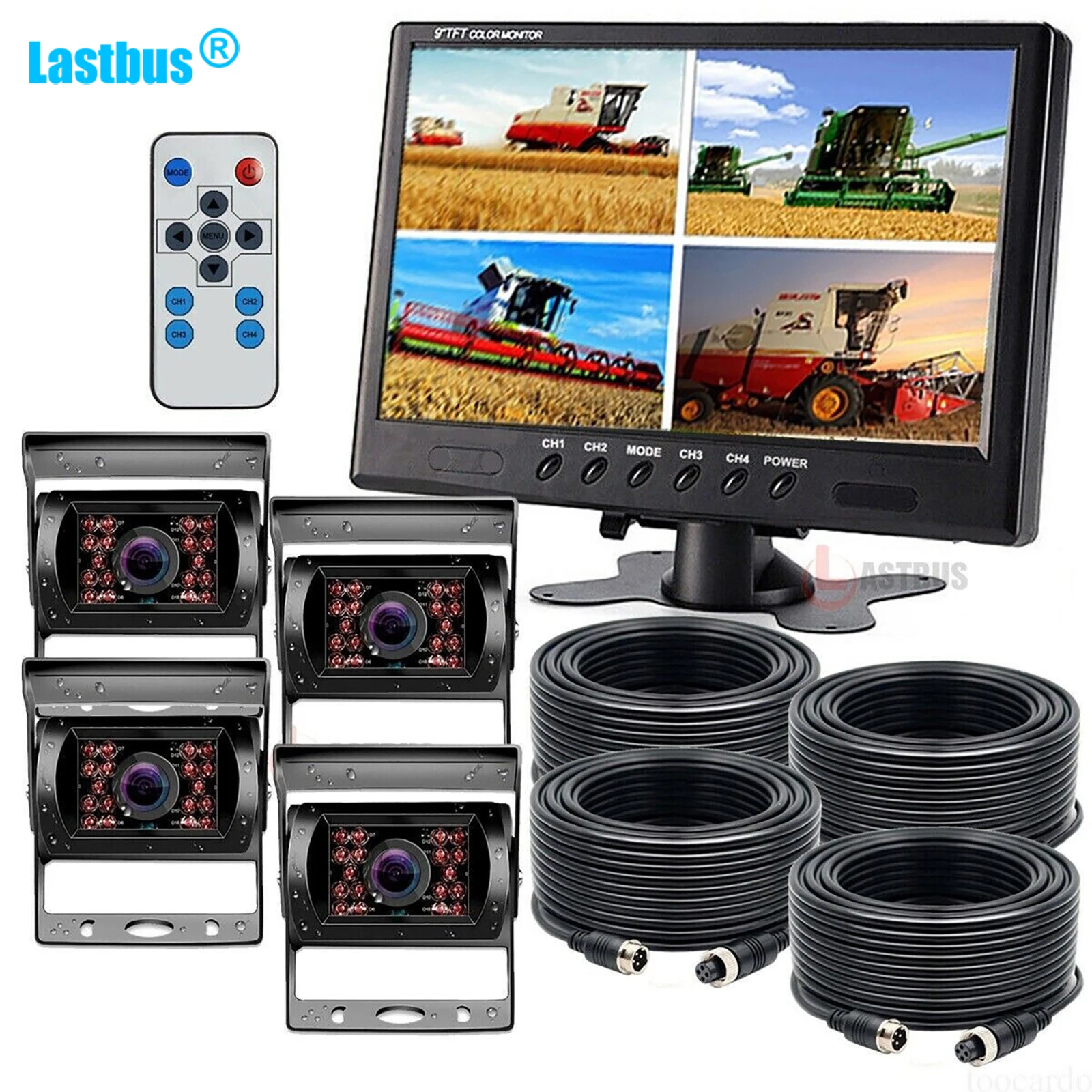 Lastbus 9" Quad Split Monitor With 4X Rear view Backup CCD Camera System For Bus Truck RV Van
Lastbus 9" Quad Split Monitor With 4X Rear view Backup CCD Camera System For Bus Truck RV Van