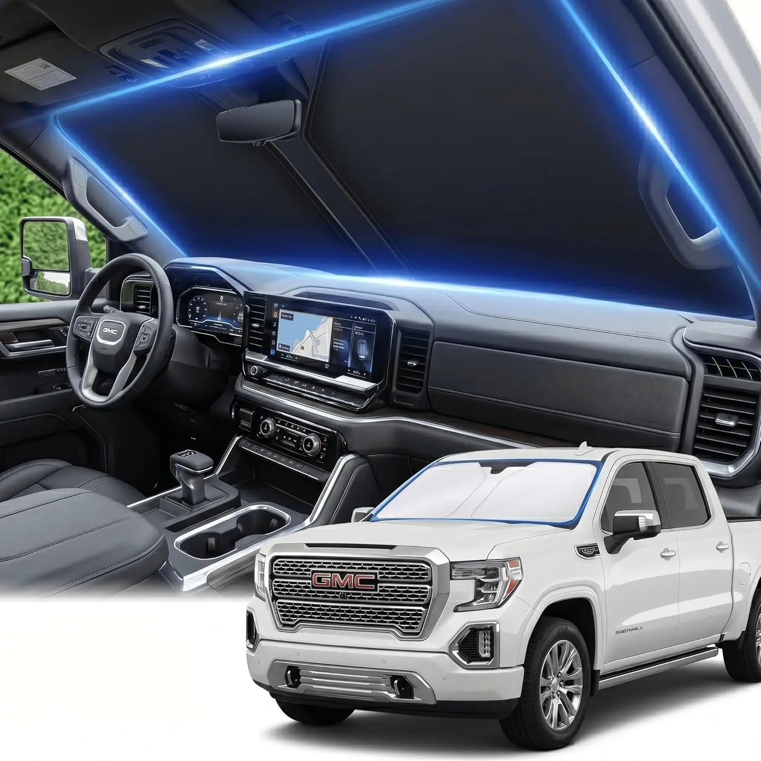 Custom Fit Windshield Sun Shade for GMC Sierra 1500 2500 3500 2019-2026 with UV Protection and Foldable Design
Custom Fit Windshield Sun Shade for GMC Sierra 1500 2500 3500 2019-2026 with UV Protection and Foldable Design