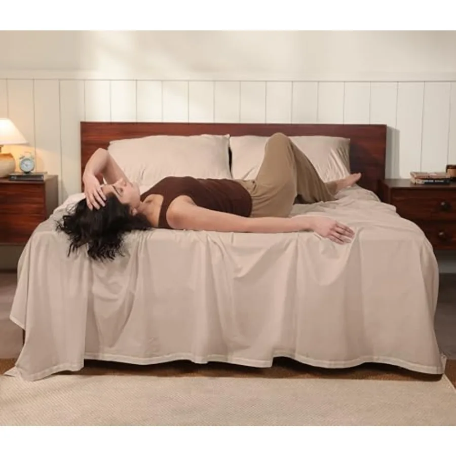 100% Cotton Percale Sheets Crisp Cooling Summer Bed Sheets for Hot Sleepers, Deep Pocket 12", Soft Peach Finish, Breathable and
100% Cotton Percale Sheets Crisp Cooling Summer Bed Sheets for Hot Sleepers, Deep Pocket 12", Soft Peach Finish, Breathable and