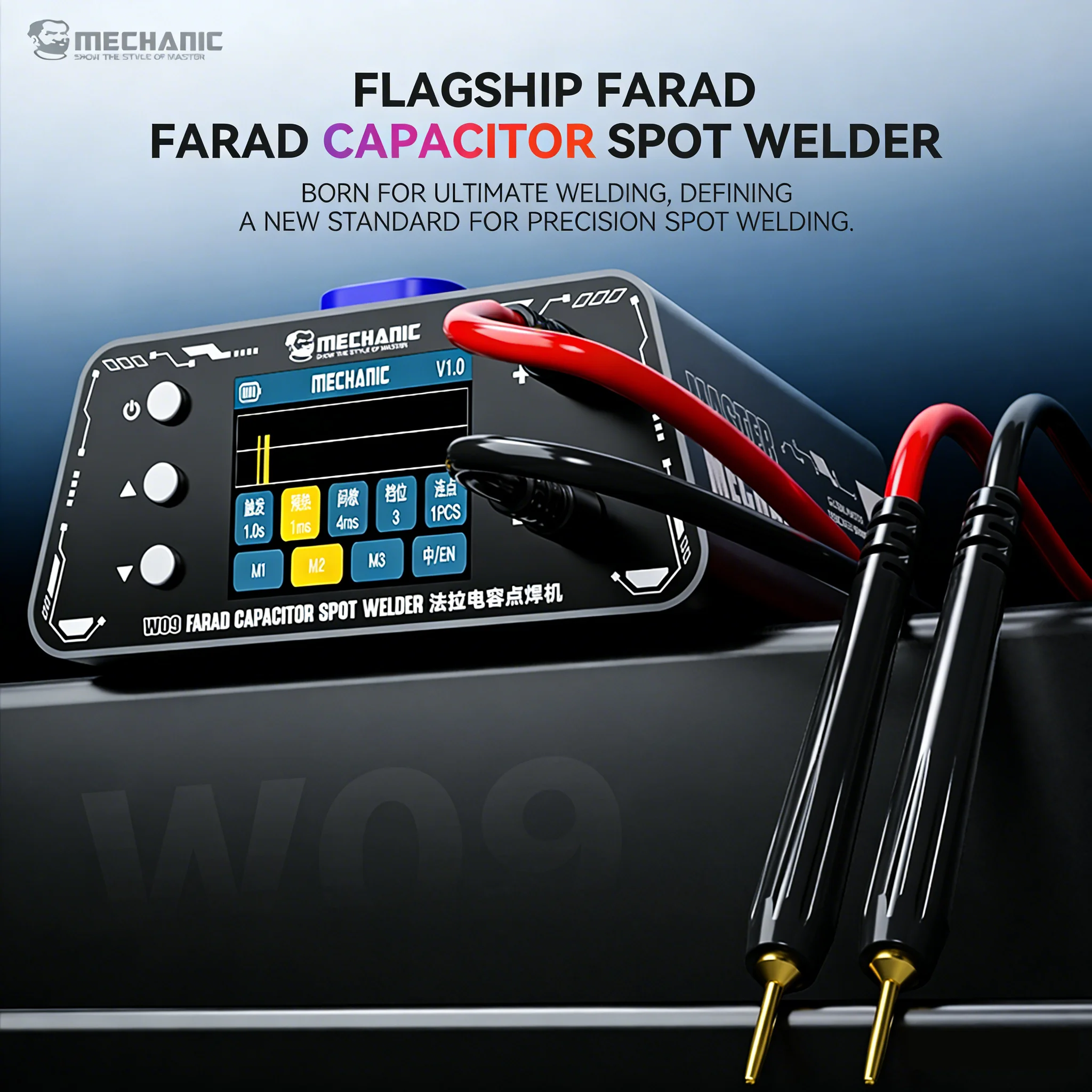 MECHANIC W09 Farad Capacitor Spot Welder 5500W 1100A Dual Pulse with LCD Display for Battery Pack Assembly Cell Replacement Tool
MECHANIC W09 Farad Capacitor Spot Welder 5500W 1100A Dual Pulse with LCD Display for Battery Pack Assembly Cell Replacement Tool