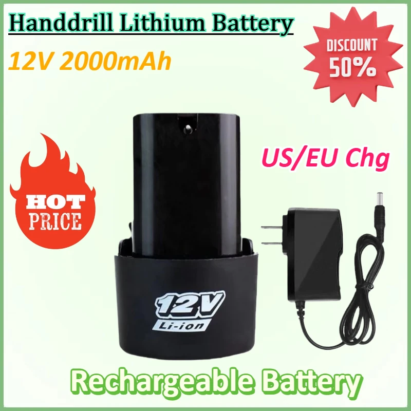 New 12V 2000mAh Lithium-ion Rechargeable Battery for Electric Screwdrivers Drills Mini Angle Grinders Power Tools With charger
New 12V 2000mAh Lithium-ion Rechargeable Battery for Electric Screwdrivers Drills Mini Angle Grinders Power Tools With charger