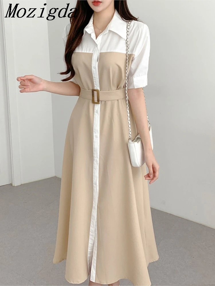 Summer Midi Shirt Dress Women Patchwork Fashion Ruffle Pleated Ladies Dresses Short Sleeve Korean Style Loose Woman Dress
Summer Midi Shirt Dress Women Patchwork Fashion Ruffle Pleated Ladies Dresses Short Sleeve Korean Style Loose Woman Dress