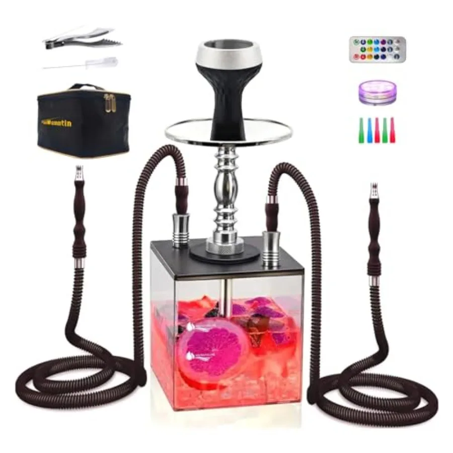 2 Hose Large Cloud Production Acrylic Hookah Set with Everything, Complete Shisha Pipe Kit with Silicone Hose for Shisha Smokin
2 Hose Large Cloud Production Acrylic Hookah Set with Everything, Complete Shisha Pipe Kit with Silicone Hose for Shisha Smokin