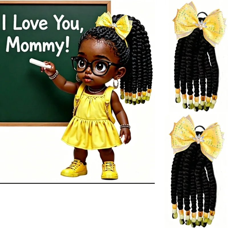 2Pcs Kids Ponytail Extension With Beads Box Braids Hair Extensions Synthetic Hairpieces With Bows Easy Hairstyle For black Girls
2Pcs Kids Ponytail Extension With Beads Box Braids Hair Extensions Synthetic Hairpieces With Bows Easy Hairstyle For black Girls
