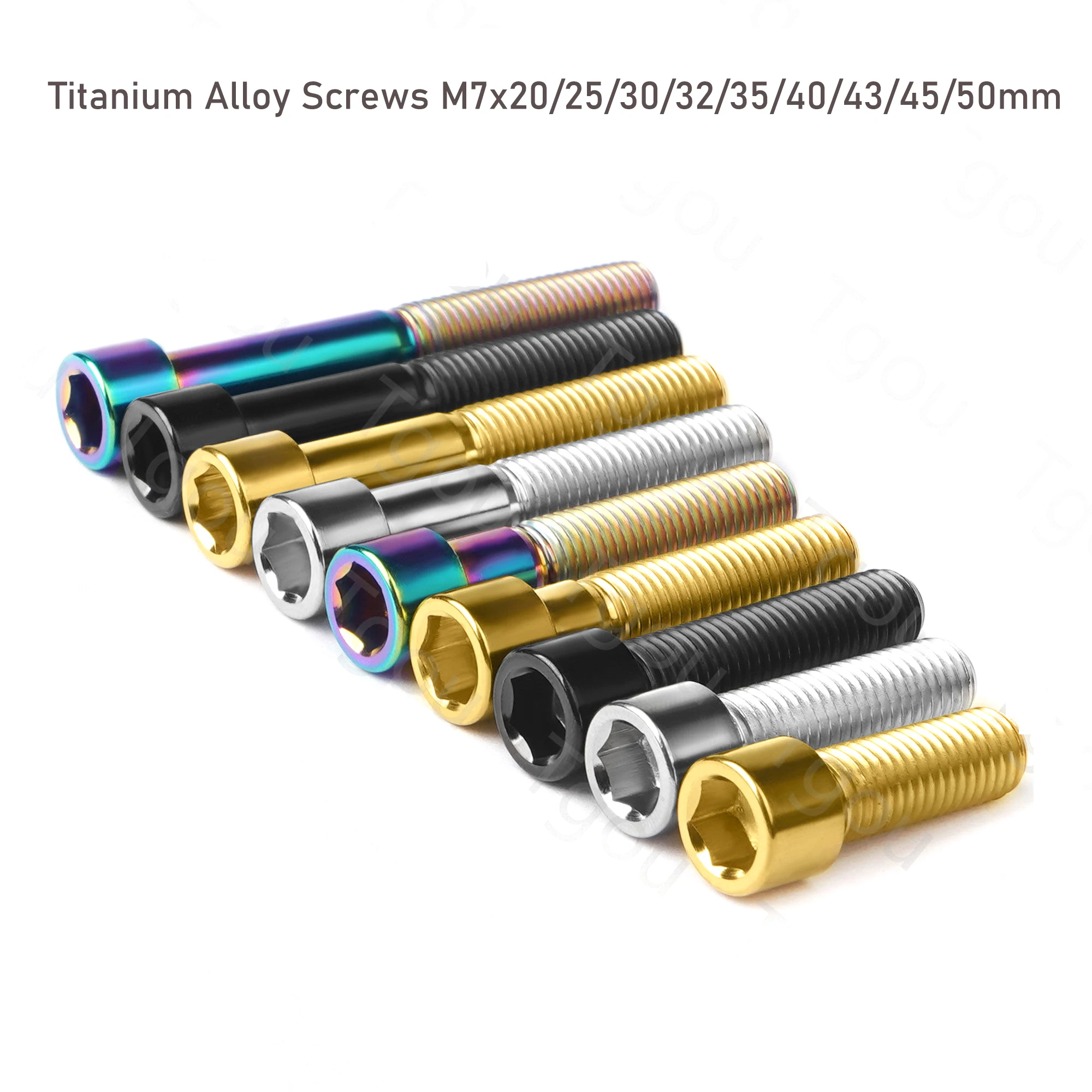 2pcs Titanium Alloy M7 Allen Bolts, 20-50mm Cylinder Head Screws for Bicycle Upgrade, High Strength, Multi Length & Color
2pcs Titanium Alloy M7 Allen Bolts, 20-50mm Cylinder Head Screws for Bicycle Upgrade, High Strength, Multi Length & Color