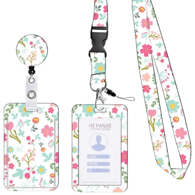 Identity Card Holder Flower Print Card Sleeve With Retractable Reel Belt Clip Badge Sleeve With Lanyard For Driver's Licenses
Identity Card Holder Flower Print Card Sleeve With Retractable Reel Belt Clip Badge Sleeve With Lanyard For Driver's Licenses