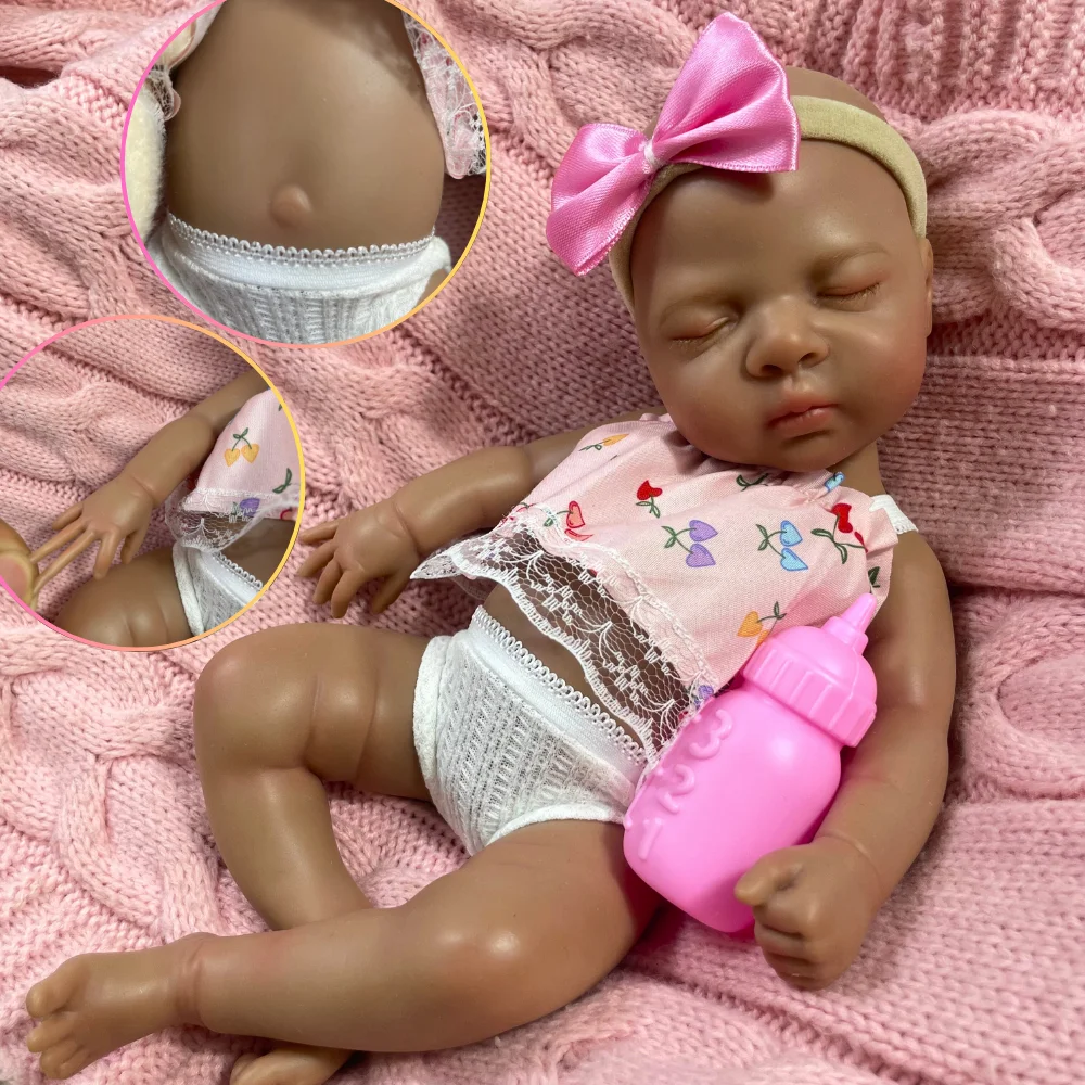 Мини 13-дюймовый темный кожаный полностью силиконовый Reborn Baby Luna, твердый силиконовый моющийся корпус, черная игрушка для девочек, подарок на день рождения, Рождество
Мини 13-дюймовый темный кожаный полностью силиконовый Reborn Baby Luna, твердый силиконовый моющийся корпус, черная игрушка для девочек, подарок на день рождения, Рождество