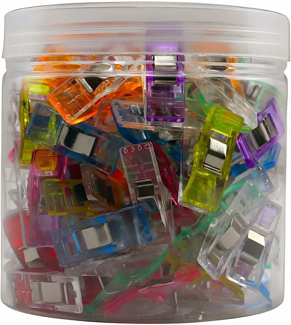 100 Pcs Sewing Clips for Fabric, Quilting Clips for Binding, Sewing Accessories and Supplies (9 Colors)
100 Pcs Sewing Clips for Fabric, Quilting Clips for Binding, Sewing Accessories and Supplies (9 Colors)