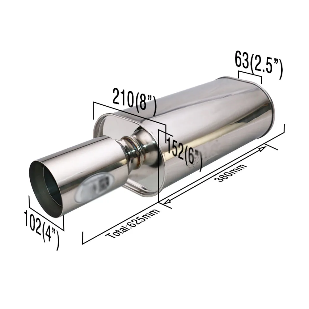 High Flow exhaust muffler 2.5 inch to 4 inch sport car Muffler Exhaust Pipe Stainless Steel
High Flow exhaust muffler 2.5 inch to 4 inch sport car Muffler Exhaust Pipe Stainless Steel