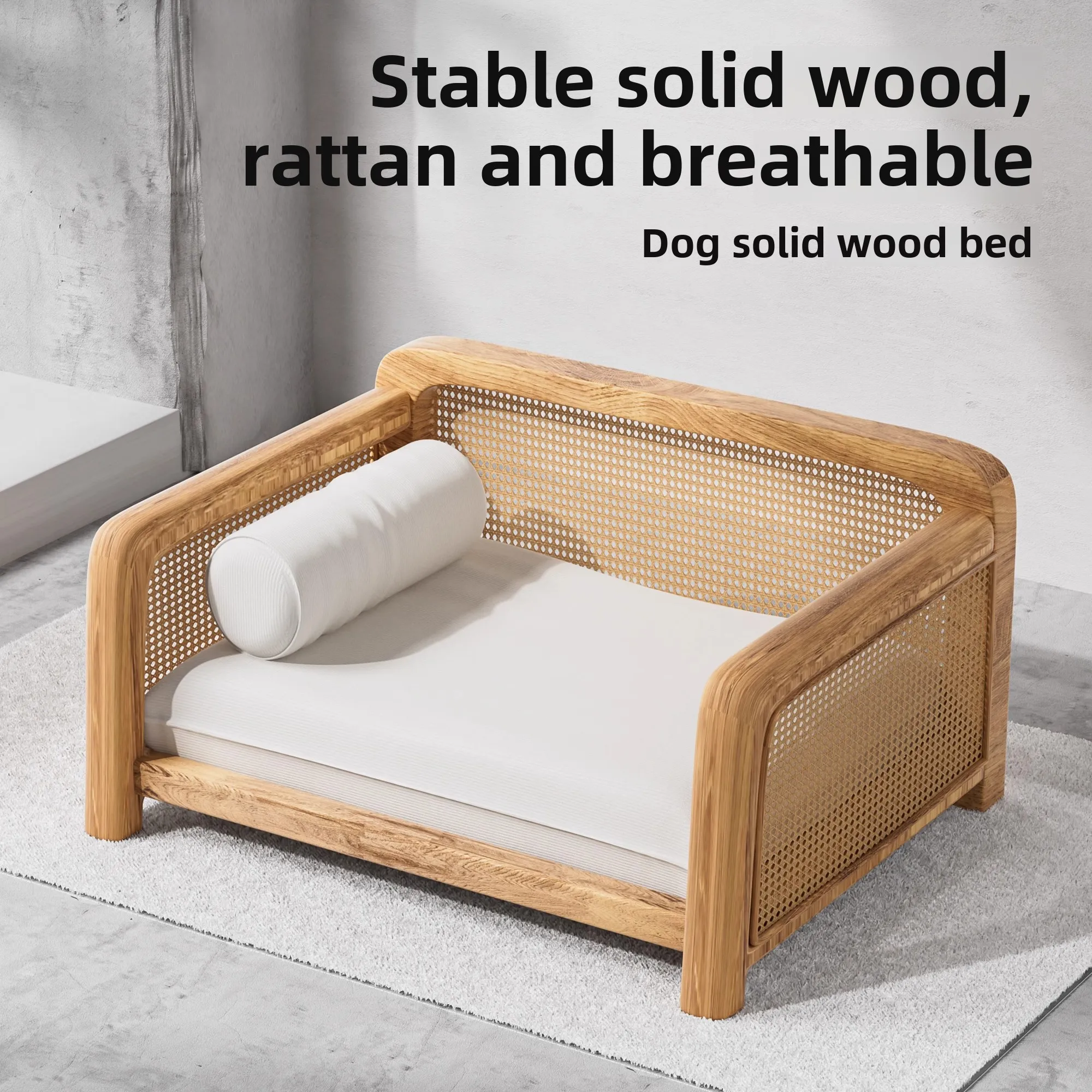Durable Wooden Dog Bed with Washable Cushion, Summer Rattan Dog Sofa for Small Breeds, Four Seasons Bed
Durable Wooden Dog Bed with Washable Cushion, Summer Rattan Dog Sofa for Small Breeds, Four Seasons Bed
