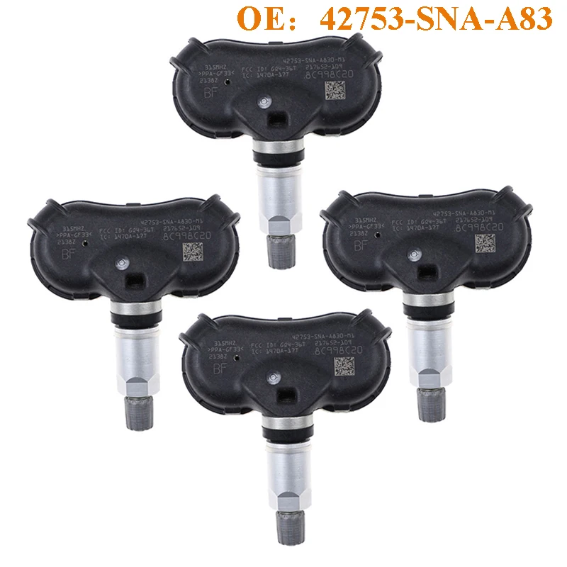 4PCS 42753-SNA-A83 42753-TR3-A810-M1 315MHz TPMS Tire Pressure Sensor For Honda Civic CR-Z Odyssey Fit Element Insight Acura CSX
4PCS 42753-SNA-A83 42753-TR3-A810-M1 315MHz TPMS Tire Pressure Sensor For Honda Civic CR-Z Odyssey Fit Element Insight Acura CSX