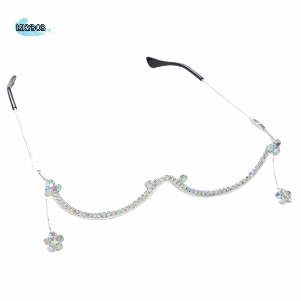 Sparkling Rhinestone Glasses Frames Light Luxury Metal Trendy Eyeglass Frame Creative Y2k Rhinestone Mask Jewelry Banquet
Sparkling Rhinestone Glasses Frames Light Luxury Metal Trendy Eyeglass Frame Creative Y2k Rhinestone Mask Jewelry Banquet
