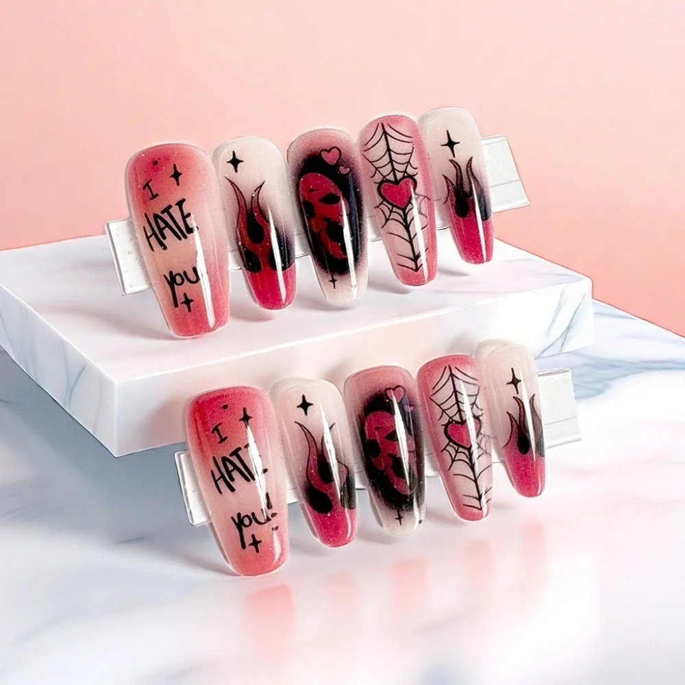 10PCS Hand Pressed Ballet Cat Eye Abstract Love Halloween False Nails Removable and Wearable
10PCS Hand Pressed Ballet Cat Eye Abstract Love Halloween False Nails Removable and Wearable