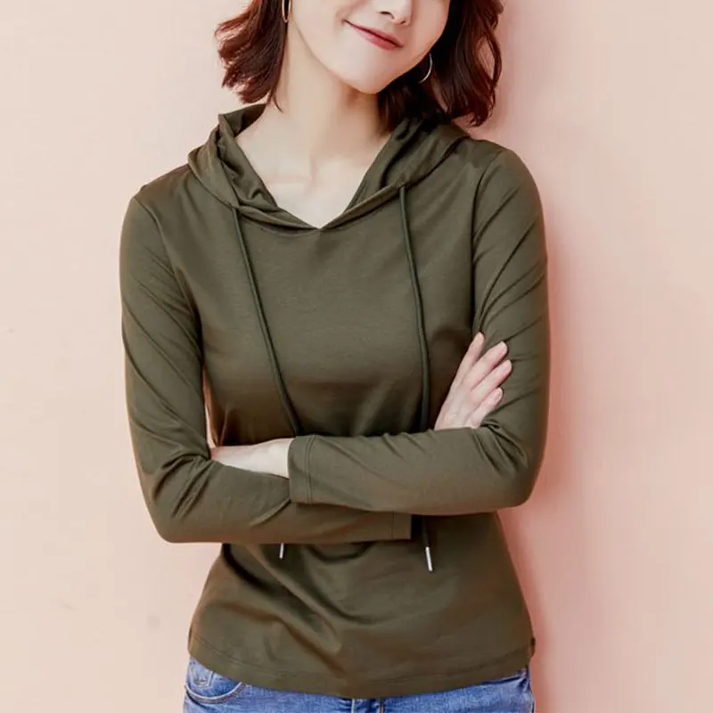 Women's Autumn Casual Fashion Simplicity Solid Color Long Sleeve Hoodies Women Clothes All-match elegant Temperament Slim Tops
Women's Autumn Casual Fashion Simplicity Solid Color Long Sleeve Hoodies Women Clothes All-match elegant Temperament Slim Tops