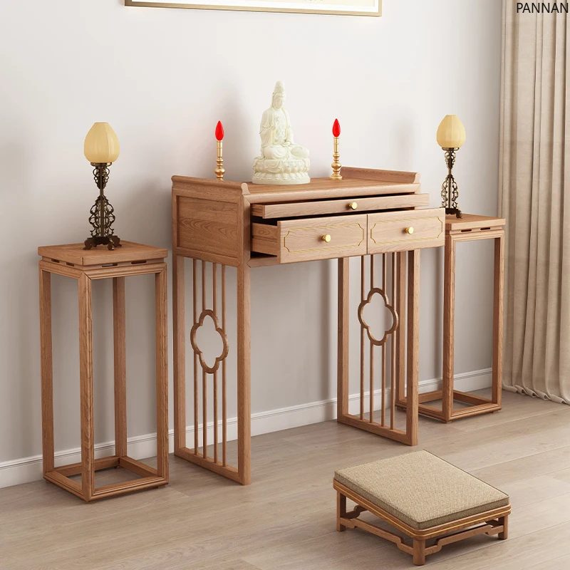 New Chinese solid wood table incense table household tribute table Guanyin God of Wealth Buddhist
New Chinese solid wood table incense table household tribute table Guanyin God of Wealth Buddhist