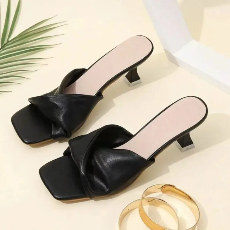 Fashion Slippers Wedding Party Fashion Party shoes Summer Women New Handmade Square Open Toe High Heels Outdoor
Fashion Slippers Wedding Party Fashion Party shoes Summer Women New Handmade Square Open Toe High Heels Outdoor