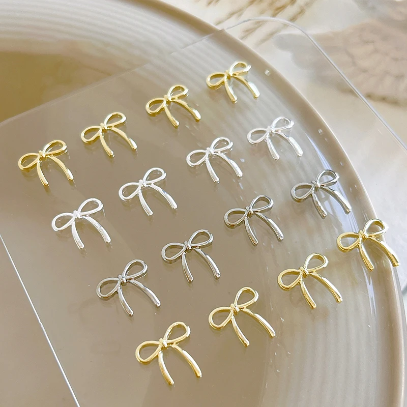 10 Pcs Bow Deco Nail Art Charm 3D Silver/Gold Bowknot Ribbon Nail Decor Parts DIY Manicure Accessories
10 Pcs Bow Deco Nail Art Charm 3D Silver/Gold Bowknot Ribbon Nail Decor Parts DIY Manicure Accessories