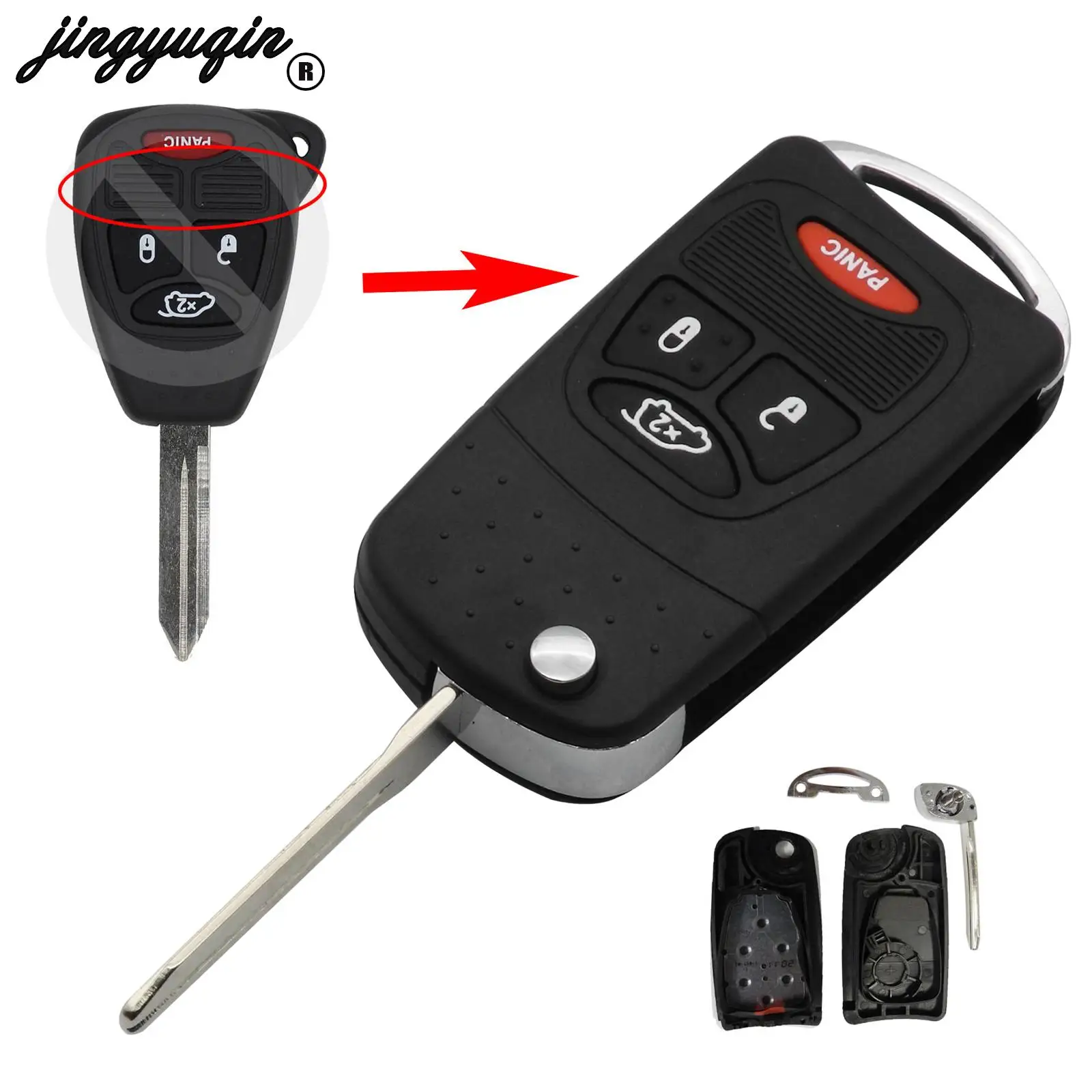 jingyuqin 4 Buttons Remote Flip Folding Key Shell Case For Chrysler Sebring Pacifica Dodge Avenger Nitro Jeep Wrangler Liberty
jingyuqin 4 Buttons Remote Flip Folding Key Shell Case For Chrysler Sebring Pacifica Dodge Avenger Nitro Jeep Wrangler Liberty