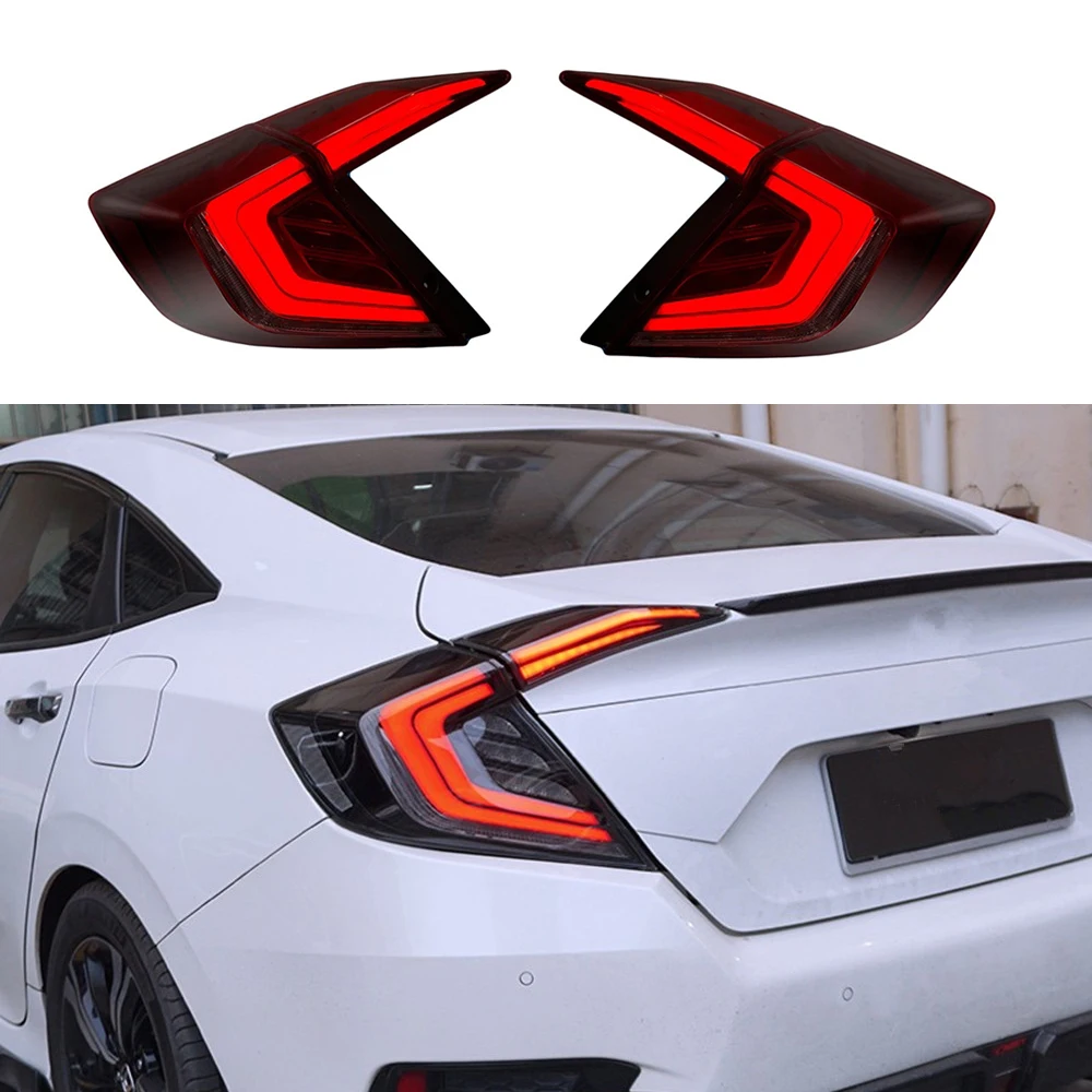 Автомобильные светодиодные задние фонари в сборе для Honda Civic 10-го поколения 2016-2020, задний фонарь DRL + указатель поворота + задний ход + светодиодные фонари тормоза
Автомобильные светодиодные задние фонари в сборе для Honda Civic 10-го поколения 2016-2020, задний фонарь DRL + указатель поворота + задний ход + светодиодные фонари тормоза