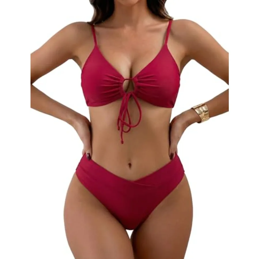 Women's High Cut String Triangle Bikini Set Swimsuits Sexy Bathing Suits 2 Pcs
Women's High Cut String Triangle Bikini Set Swimsuits Sexy Bathing Suits 2 Pcs