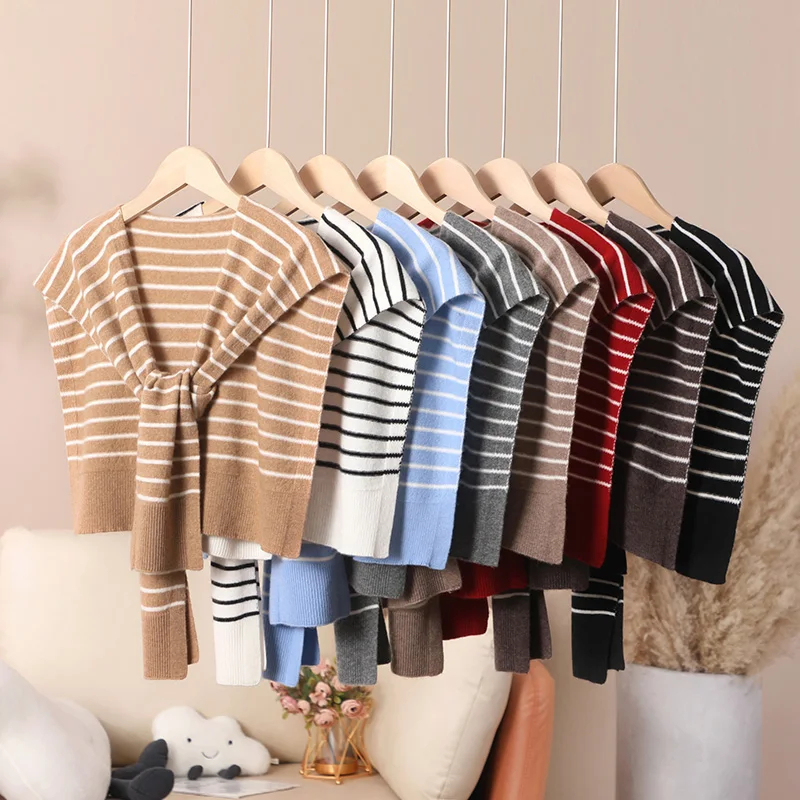 100% кашемировая полосатая весенне-осенняя вязаная шаль, завязанный шарф, модный кондиционер, высококачественный теплый плечевой платок
100% кашемировая полосатая весенне-осенняя вязаная шаль, завязанный шарф, модный кондиционер, высококачественный теплый плечевой платок