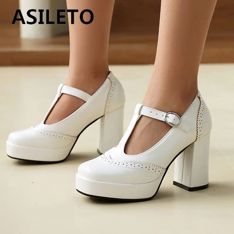 ASILETO Classic Mary Janes Women Pumps Square Toe Block Heels 9cm Platform 2cm T-Strap Plus Size 41 42 43 Vintage Daily Shoes
ASILETO Classic Mary Janes Women Pumps Square Toe Block Heels 9cm Platform 2cm T-Strap Plus Size 41 42 43 Vintage Daily Shoes