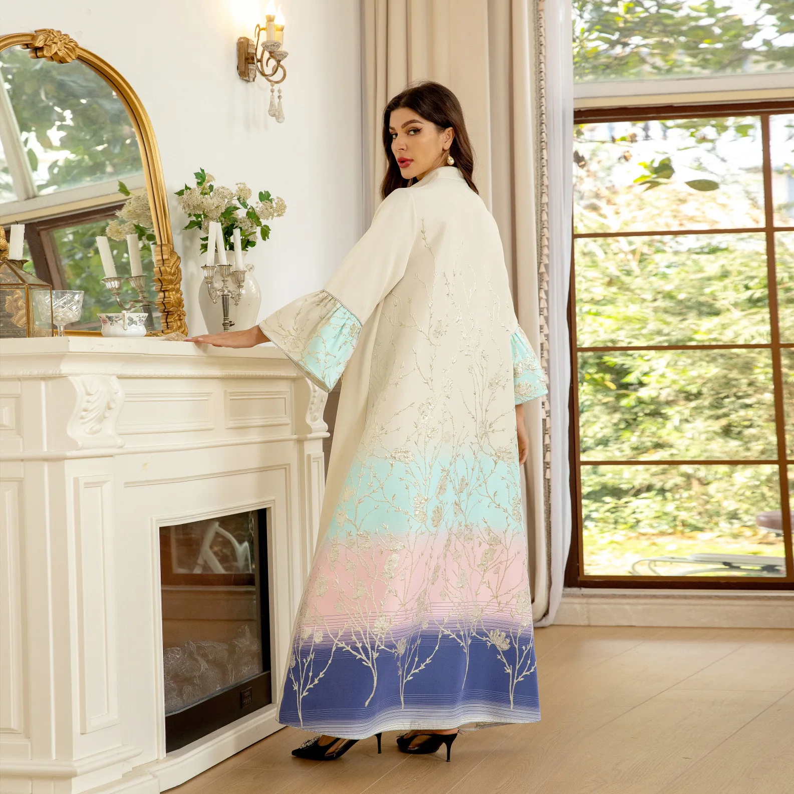 Ab393 Women's Fashionable Jacquard Gradient Color Long Dress Muslim Long Dress Robe Abaya Ramadan Dubai Luxury Islam Elegant
Ab393 Women's Fashionable Jacquard Gradient Color Long Dress Muslim Long Dress Robe Abaya Ramadan Dubai Luxury Islam Elegant