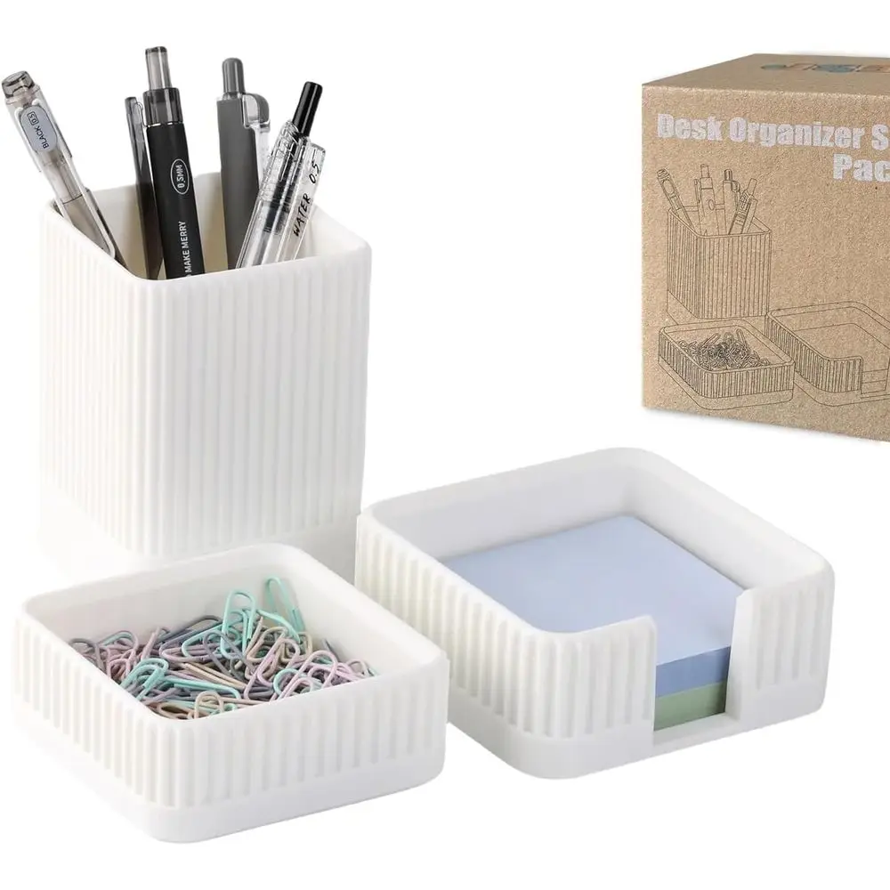 Aesthetic Desk Organizers and Accessories Set of 3 with Paperclip Holder, Sticky Note Holder - Durable Plastic Pencil Holder for
Aesthetic Desk Organizers and Accessories Set of 3 with Paperclip Holder, Sticky Note Holder - Durable Plastic Pencil Holder for