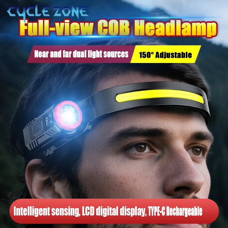 Dual Light COB Motion Sensor Headlamp TYPE-C Rechargeable Head Flashlight Rotation Headlight Outdoor Camping Fishing Lantern
Dual Light COB Motion Sensor Headlamp TYPE-C Rechargeable Head Flashlight Rotation Headlight Outdoor Camping Fishing Lantern