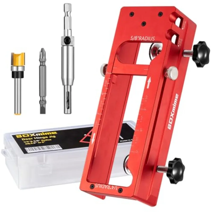 Door Hinge Jig, Aluminum Alloy Door Hinge Template for 1-3/4'' Door, Fits Hinge Length from 2.5"-5"and Corner Types of Square,
Door Hinge Jig, Aluminum Alloy Door Hinge Template for 1-3/4'' Door, Fits Hinge Length from 2.5"-5"and Corner Types of Square,
