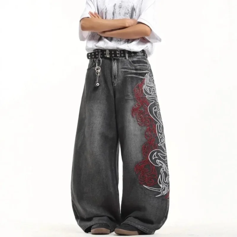 Deeptown Vintage Y2k Gray Jeans Women Grunge Baggy Embroidery Distressed Denim Trousers Hip Hop Style Streetwear Wide Leg Jeans
Deeptown Vintage Y2k Gray Jeans Women Grunge Baggy Embroidery Distressed Denim Trousers Hip Hop Style Streetwear Wide Leg Jeans