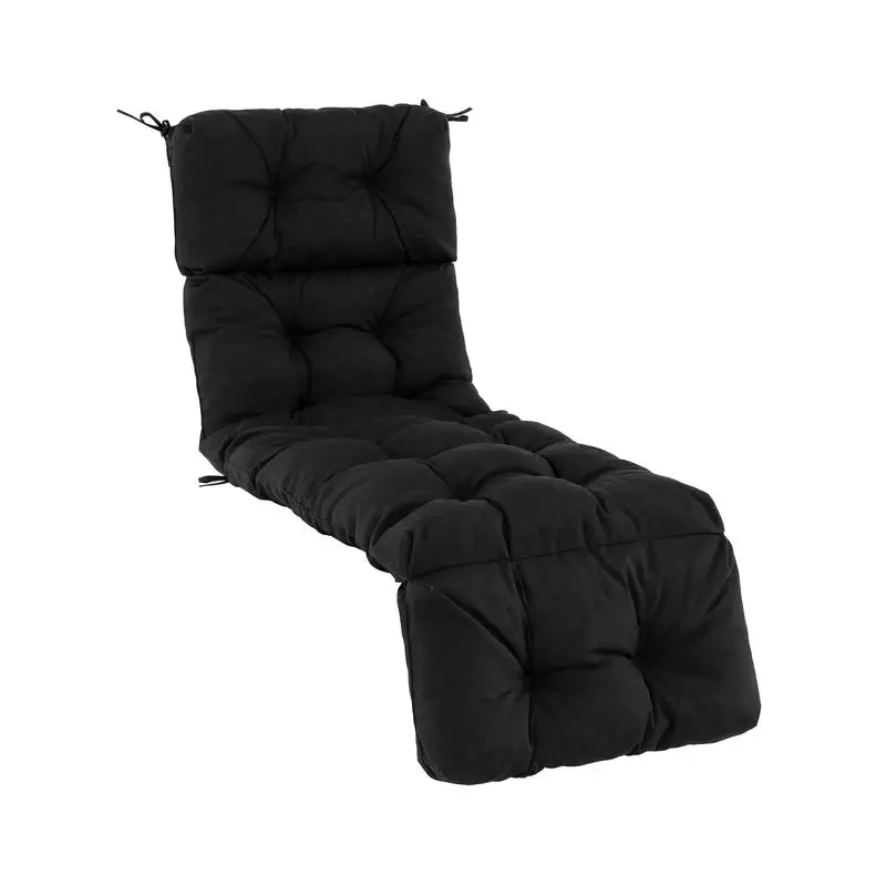 Outdoor Lounge Chaise Cushion with String Ties for Garden Poolside-Black
Outdoor Lounge Chaise Cushion with String Ties for Garden Poolside-Black