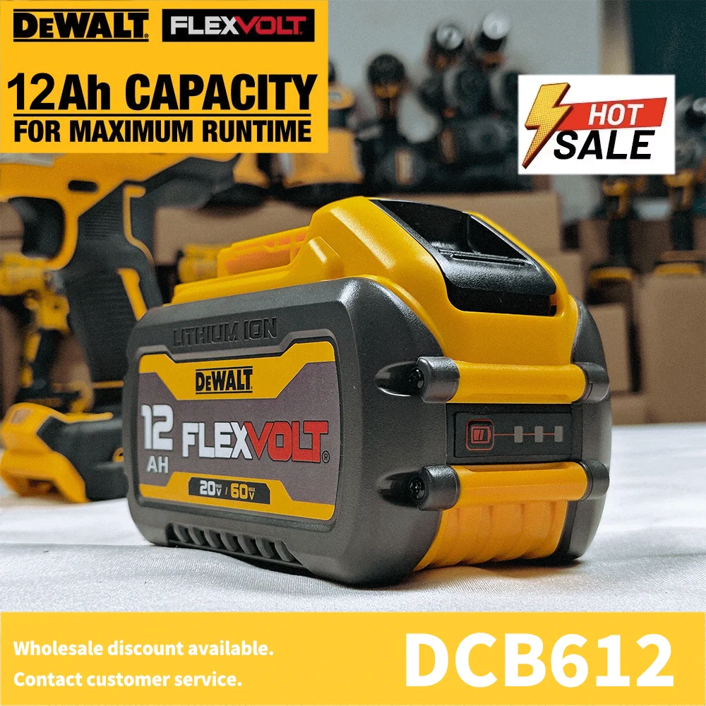 Dewalt 12Ah 21700 Li-ion DCB612 FLEXVOLT Battery Pack for DeWalt 20V 60V MAX Tools Long Runtime Rechargeable with Fast Charger
Dewalt 12Ah 21700 Li-ion DCB612 FLEXVOLT Battery Pack for DeWalt 20V 60V MAX Tools Long Runtime Rechargeable with Fast Charger