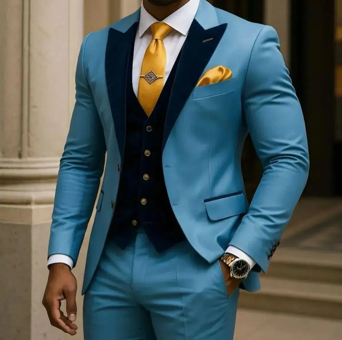 Blue And Dark Blue Velvet Men Suit Wedding Party Formal Groom Groomsman Prom Business Male Tuxedos 3 Piece Set Jacket Vest Pants 
Blue And Dark Blue Velvet Men Suit Wedding Party Formal Groom Groomsman Prom Business Male Tuxedos 3 Piece Set Jacket Vest Pants