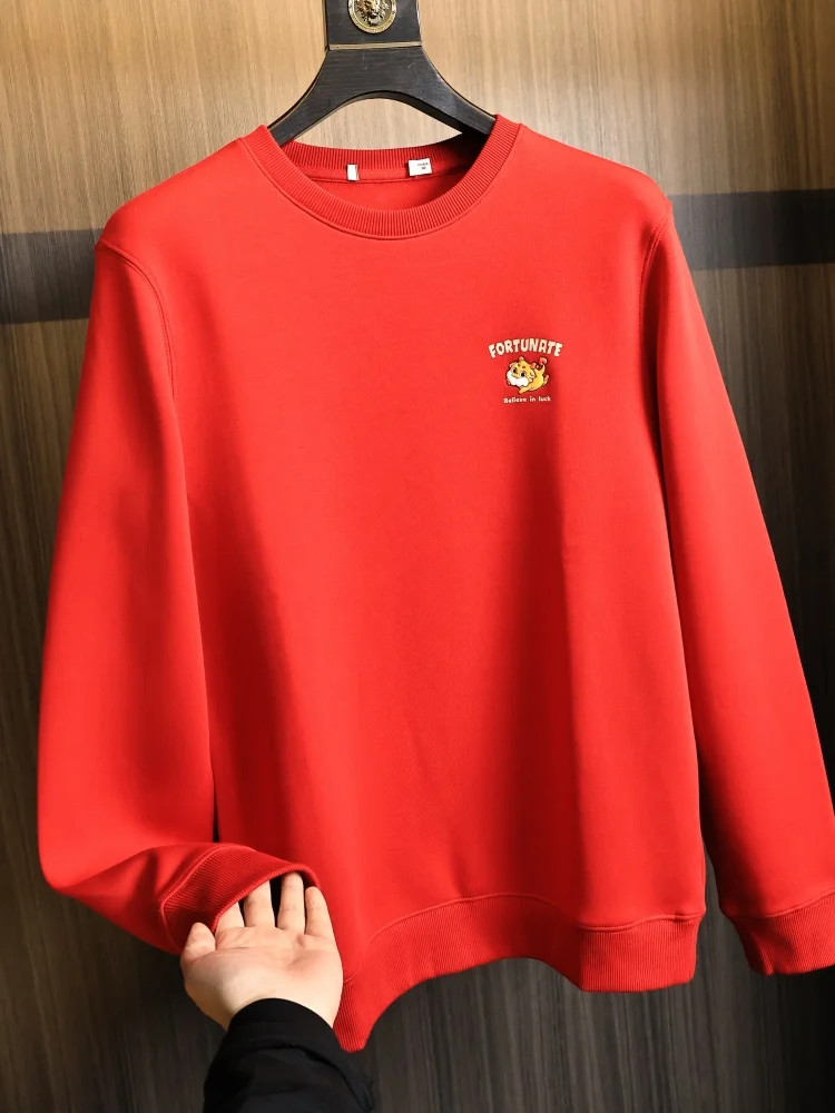 Soft Long Sleeve round Neck Sweatshirt Men's Spring Fashionable Comfortable Skin-friendly Red Cartoon Print Casual Streetwear
Soft Long Sleeve round Neck Sweatshirt Men's Spring Fashionable Comfortable Skin-friendly Red Cartoon Print Casual Streetwear