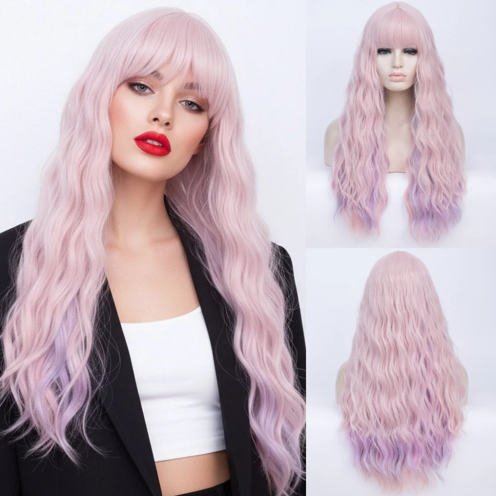 Long Wavy Ombre Pink Synthetic Wig With Bang Heat Resistant for Women Cosplay Halloween Party
Long Wavy Ombre Pink Synthetic Wig With Bang Heat Resistant for Women Cosplay Halloween Party