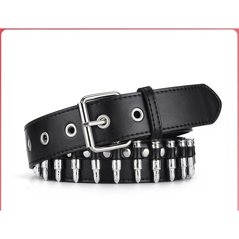 Personalized bullet belts, punk denim belts for men and women, and metal stud belts
Personalized bullet belts, punk denim belts for men and women, and metal stud belts