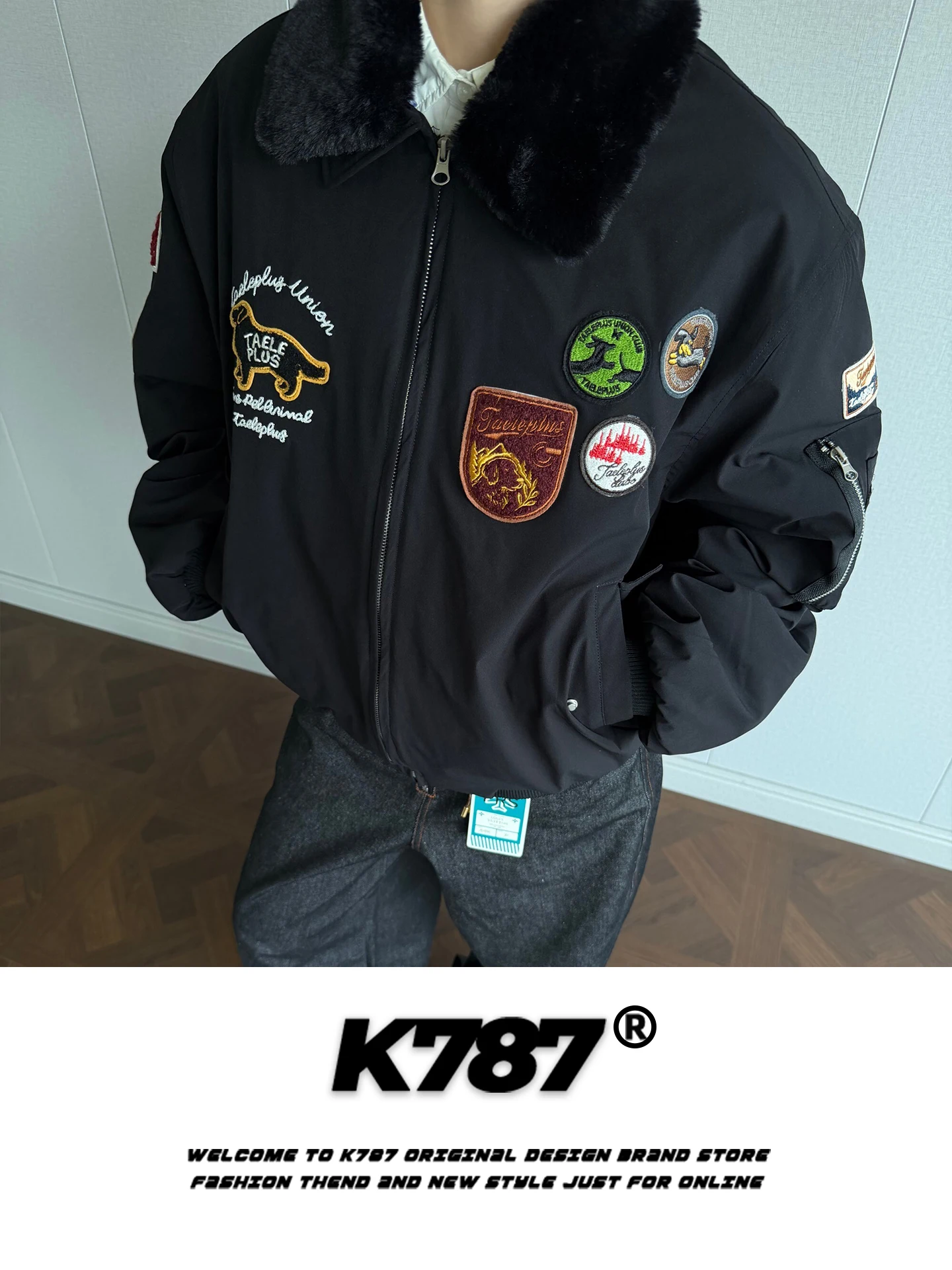 K787 American Sle Street Bae Flight Jaet Cotton Coat Men's Women's Loose Thi Warm Winter Cotton Outerwear
K787 American Sle Street Bae Flight Jaet Cotton Coat Men's Women's Loose Thi Warm Winter Cotton Outerwear