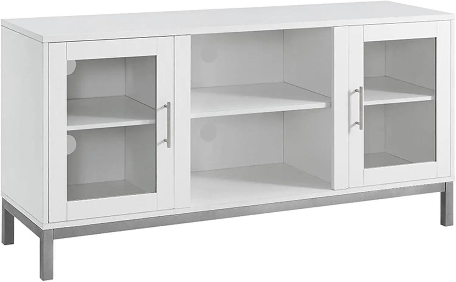 Modern Glass and Wood Universal TV Stand with Open Storage For TV's up to 58" Flat Screen Living Room
Modern Glass and Wood Universal TV Stand with Open Storage For TV's up to 58" Flat Screen Living Room