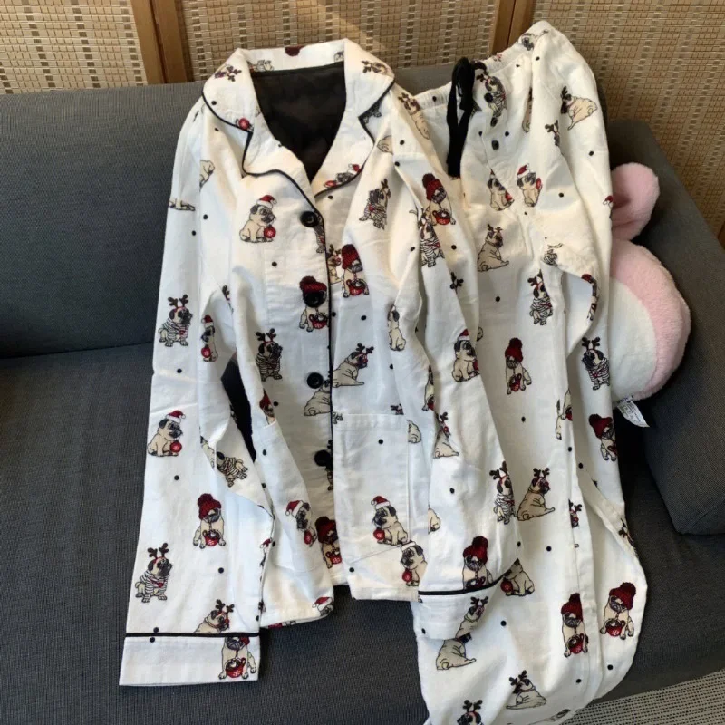 2025 Pajama Women Spring Autumn New Advanced Sense of Cute Puppy Print Long-sleeved Home Dress Set Ins Style Can Be Worn Outside
2025 Pajama Women Spring Autumn New Advanced Sense of Cute Puppy Print Long-sleeved Home Dress Set Ins Style Can Be Worn Outside